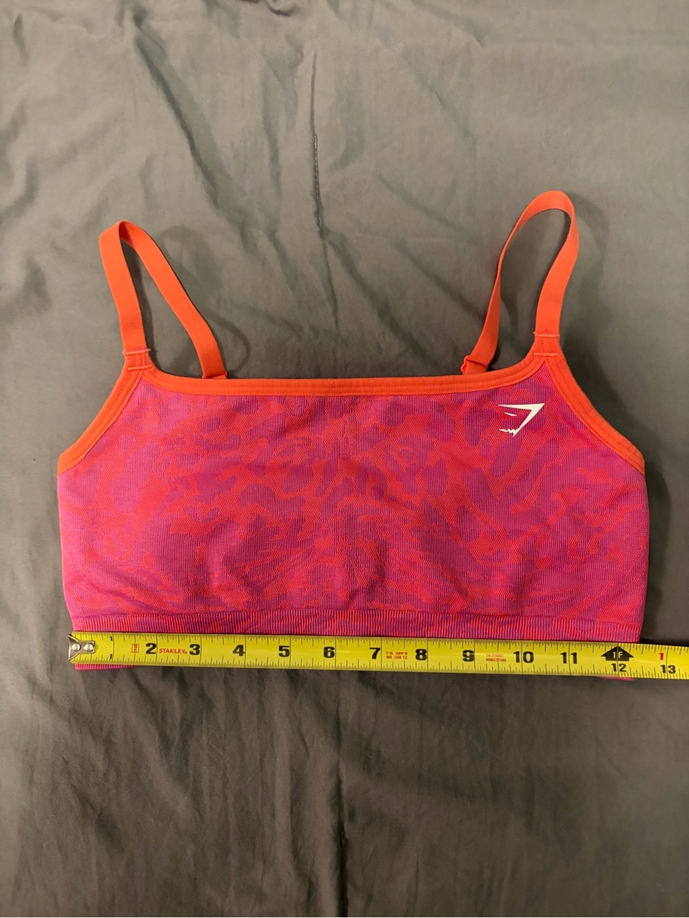 Gymshark Pink and Coral Patterned Seamless Sports Bra - Picture 6 of 6